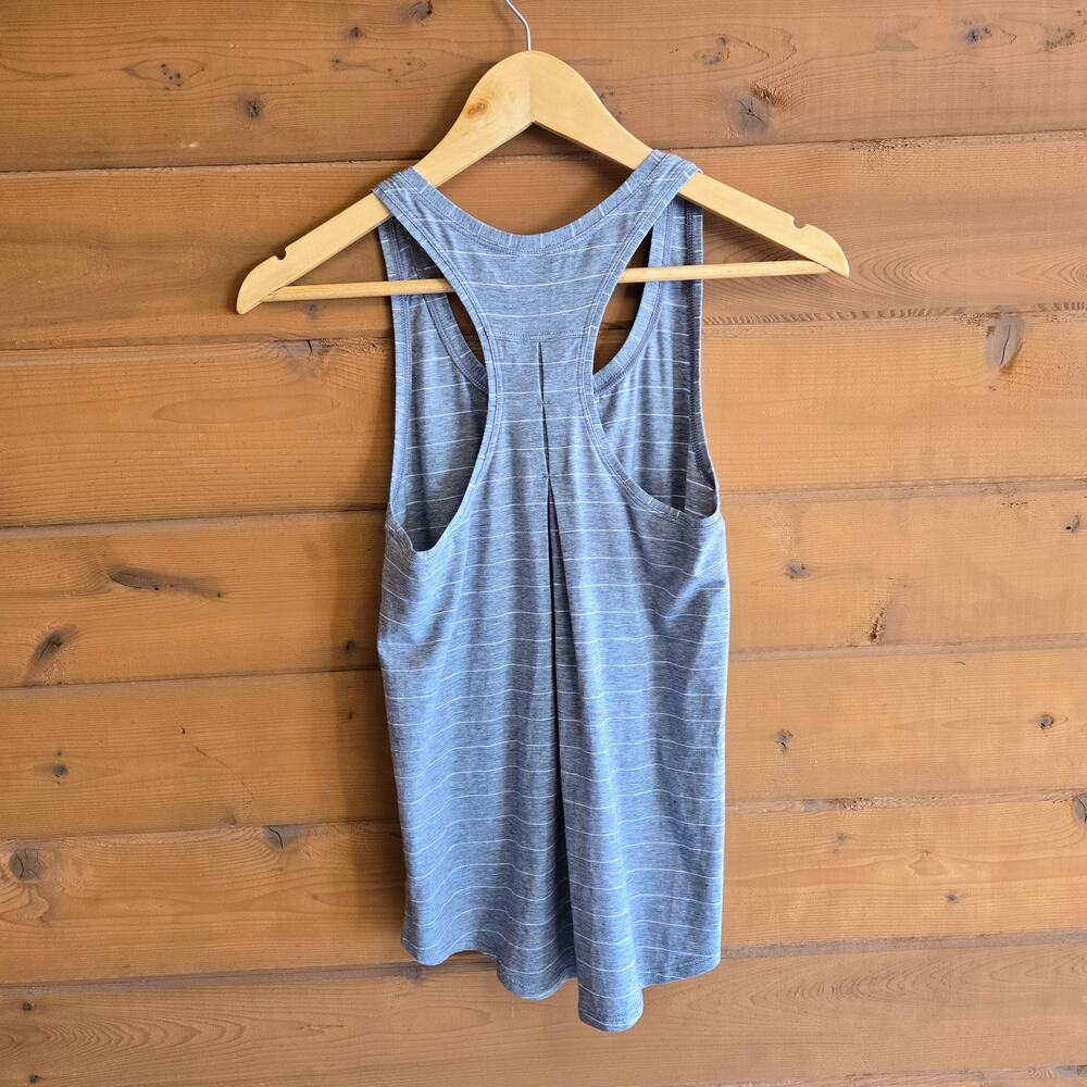 Lululemon Tank Top Stripe Heathered Racerback Grey 2 Shirt Workout Athleisure - Picture 3 of 5